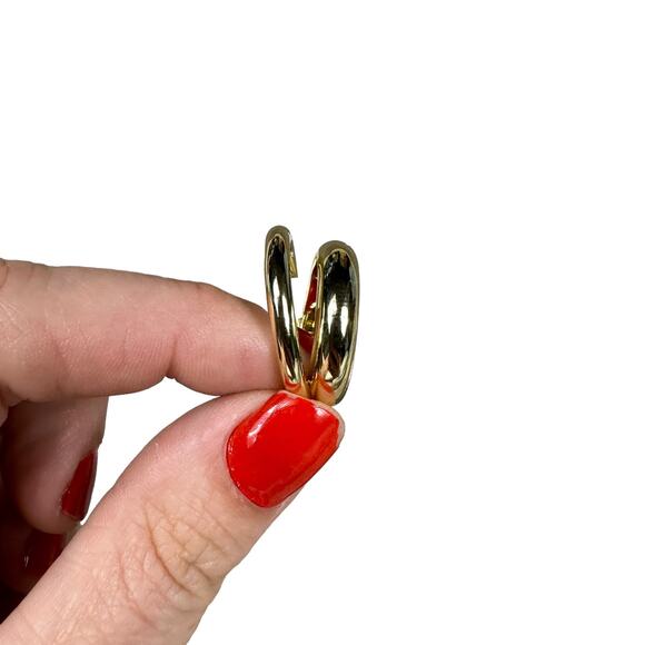 LOREN STEWART Curateur Open Band Ring 14k Yellow Gold Plated Size 7 Double Band - Picture 6 of 6